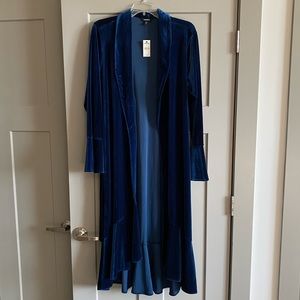 NWT Velvet duster kimono with bell sleeves